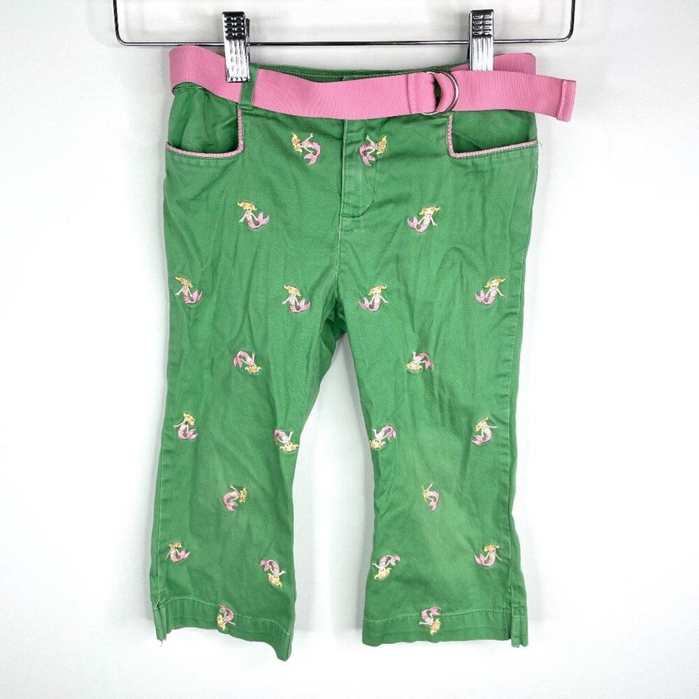 Greendog Mermaid Print Green Belted Pants 5